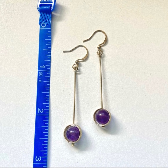 Jewelry - Dangly Amethyst 925 sterling silver Earrings